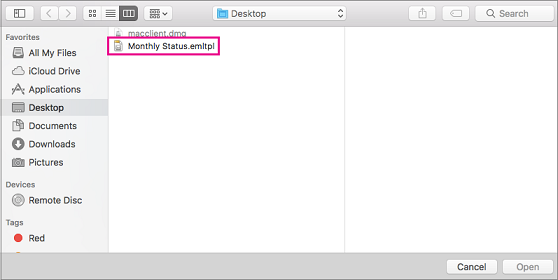 outlook for mac email template